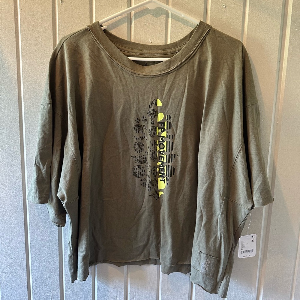 FP Movement by Free People Olive Green Short Sleeve Tee